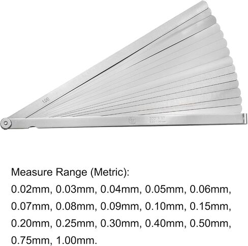 17 Blades Feeler Gauge (0.02-1.0mm) Thickness 300mm Length Stainless Steel Gauge Metric Gap Measuring Tool for Measurement in Saudi Arabia