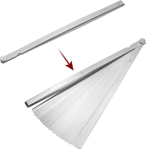 17 Blades Feeler Gauge (0.02-1.0mm) Thickness 300mm Length Stainless Steel Gauge Metric Gap Measuring Tool for Measurement in Saudi Arabia