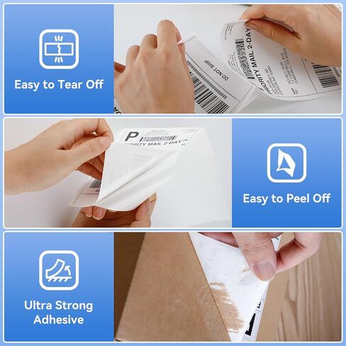 Phomemo 4x6 Thermal Labels, 100 Labels/1 Roll (Stacks), FanFold Shipping Labels for Thermal Label Printer, 4x6 Thermal Labels for Shipping Packages, Compatible with Phomemo and Other Thermal Printers in Saudi Arabia