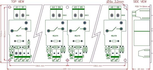 لوحة وحدة مرحل الطاقة 12 فولت سلبية 8 SPST-NO 30 أمبير من CZH-Labs. in Kuwait