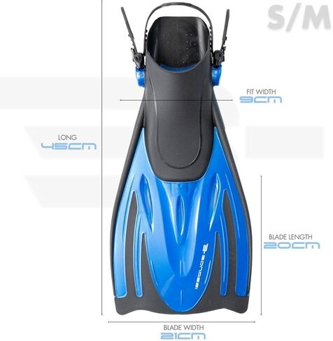Bonassi Adult Shark Fins - Short Adjustable Snorkeling and Swimming Fins in Saudi Arabia