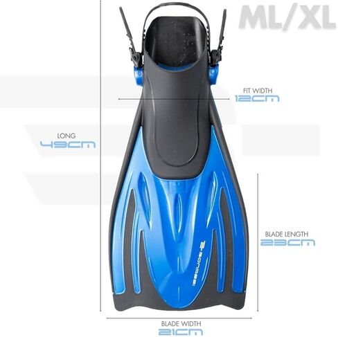 Bonassi Adult Shark Fins - Short Adjustable Snorkeling and Swimming Fins in Saudi Arabia