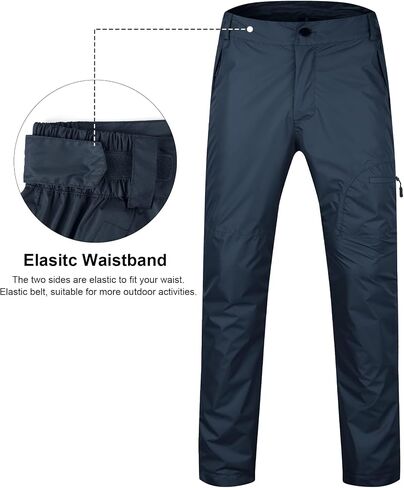 SWISSWELL Mens Hiking Pants Golf Rain Pants Waterproof Lightweight Breathable Pants with Pockets for Work Fishing in Saudi Arabia