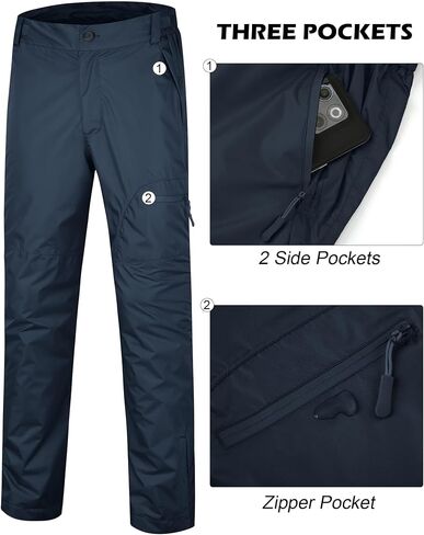 SWISSWELL Mens Hiking Pants Golf Rain Pants Waterproof Lightweight Breathable Pants with Pockets for Work Fishing in Saudi Arabia