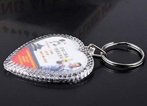 25Pcs Heart-Shaped Small Clear Acrylic Photo Keychains Double Sided Blank Custom Personalised Photo Insert Picture Frame Keyring Holder for Family Lovers and Friends in Saudi Arabia