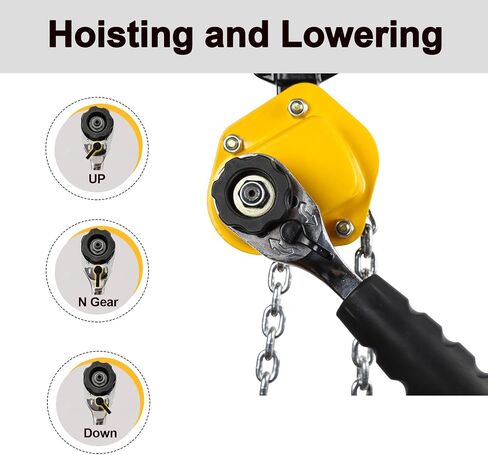AOMAG® Mechanical Lever Hoist, Hook Mount Lift Lever Block Chain Hoist Comealong, 1/2 Ton Capacity, 10' Lift in Saudi Arabia