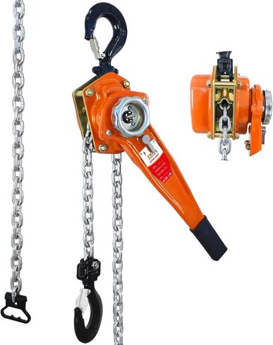 Lever Chain Hoist 1-1/2Ton 10FT Manual Chain Hoist - Heavy Duty 3300Lbs Ratchet Chain Puller with Durable Hooks for Easy Lifting - Ideal for Construction, Warehouses, and Garage Work in Saudi Arabia