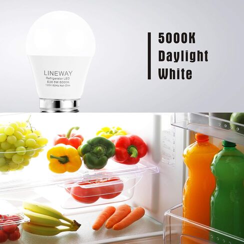 LINEWAY Refrigerator Light Bulb LED Fridge Light Bulbs 5W 40 Watt Equivalent, 120V A15 Waterproof Fridge Appliance Light Bulb 5000K 5W E26 Medium Base Freezer Kitchen Home Lighting, Not-Dim, 2 Pack in Saudi Arabia