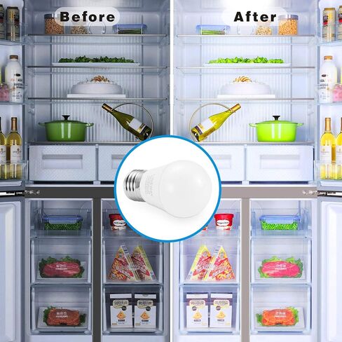 LINEWAY Refrigerator Light Bulb LED Fridge Light Bulbs 5W 40 Watt Equivalent, 120V A15 Waterproof Fridge Appliance Light Bulb 5000K 5W E26 Medium Base Freezer Kitchen Home Lighting, Not-Dim, 2 Pack in Saudi Arabia