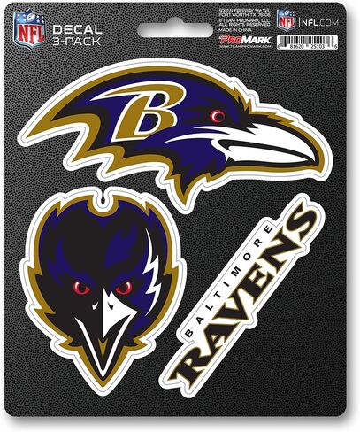 ملصق فريق FANMATS NFL Baltimore Ravens، عبوة من 3 قطع in Saudi Arabia