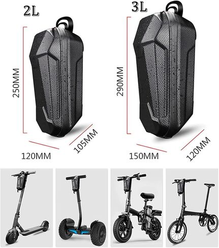 Universal Electric Scooter Bag/Handlebar Bag,Scooter Storage Bag,EVA Hard Shell Bags Waterproof Reflective Electric Scooter Storage Bag,Bicycle Bag Electric Skateboard Bike Accessories (2L) in Saudi Arabia