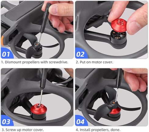 4pcs Upgraded Aluminum Motor Protective Cover Dustproof Caps Compatible for DJI Avata 2,Motor Caps Anti-dust Scratchproof Accessories (Black) in Saudi Arabia