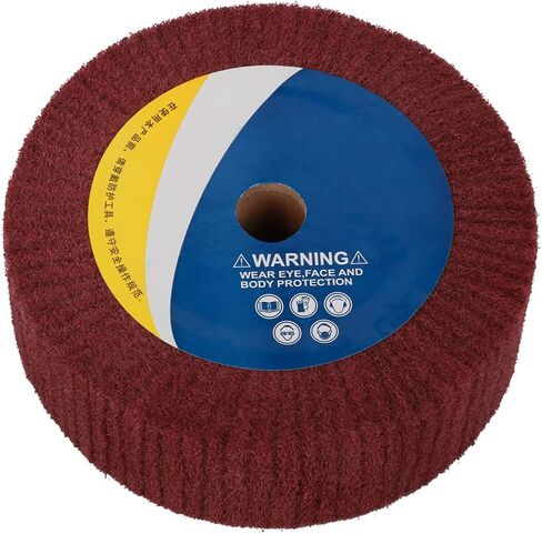 6inch Non-Woven Abrasive Grinding Flap Wheel Nylon Fiber Wheel Scouring Buffing Pad for Rotary Tool 2inch Thickness 240 Grit Red in Saudi Arabia