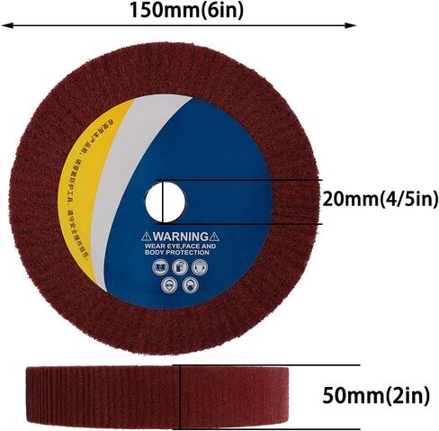 6inch Non-Woven Abrasive Grinding Flap Wheel Nylon Fiber Wheel Scouring Buffing Pad for Rotary Tool 2inch Thickness 240 Grit Red in Saudi Arabia