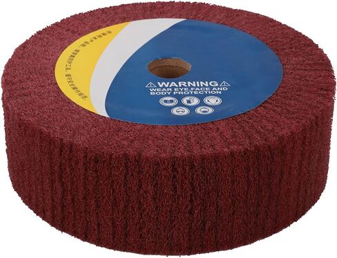 6inch Non-Woven Abrasive Grinding Flap Wheel Nylon Fiber Wheel Scouring Buffing Pad for Rotary Tool 2inch Thickness 240 Grit Red in Saudi Arabia