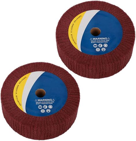 6inch Non-Woven Abrasive Grinding Flap Wheel Nylon Fiber Wheel Scouring Buffing Pad for Rotary Tool 2inch Thickness 240 Grit Red in Saudi Arabia