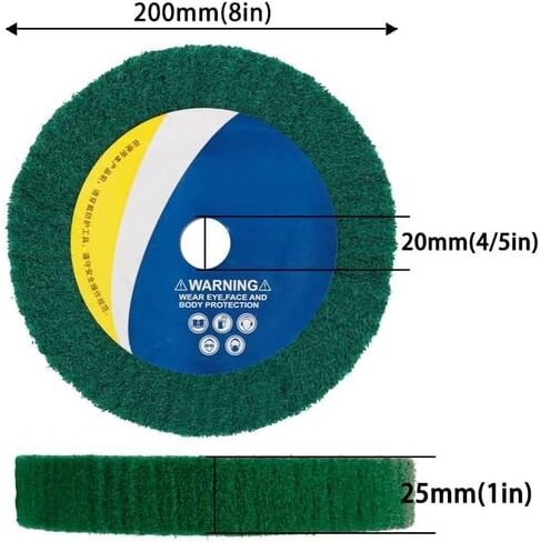 6inch Non-Woven Abrasive Grinding Flap Wheel Nylon Fiber Wheel Scouring Buffing Pad for Rotary Tool 2inch Thickness 240 Grit Red in Saudi Arabia