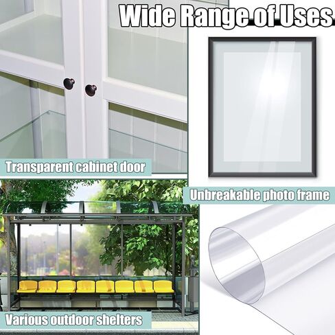 Polycarbonate Clear Plastic Sheet 1 Pcs 48" x 96" Flexible Plastic Sheet Panels with UV Coating on Both Sides for Crafts DIY Window Replacement Panes in Saudi Arabia