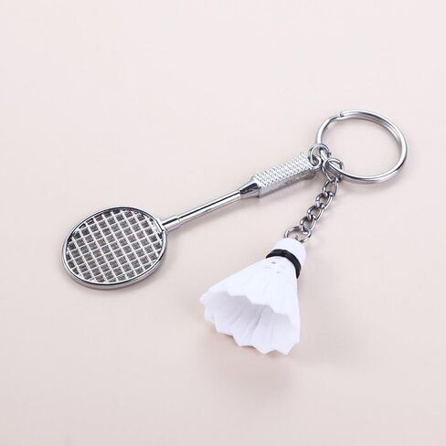 2Pcs Badminton Pendant Keyring Mini Cute Key Ring Keyfob Sports Accessories Fashion DIY Badminton Racket Key Holder in Saudi Arabia