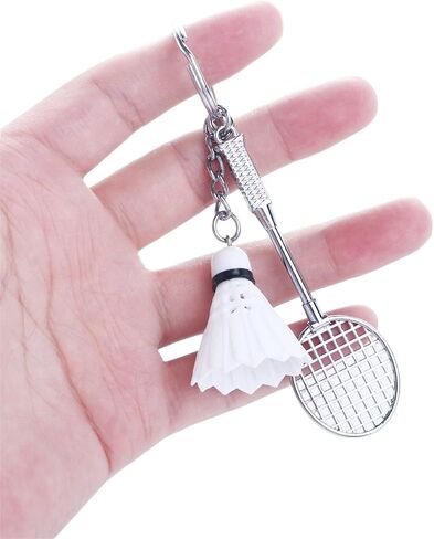 2Pcs Badminton Pendant Keyring Mini Cute Key Ring Keyfob Sports Accessories Fashion DIY Badminton Racket Key Holder in Saudi Arabia