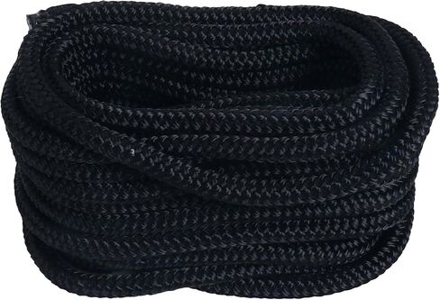 خطوط قفص الاتهام مصنوعة من النايلون المضفر المزدوج من Amarine بقوة كسر 9500 رطل (الطول: 25 قدمًا. العمق: 3/4 بوصة العيينة: 12 بوصة) حبل رباط بحري مع خطوط رصيف دائرية للقارب حد حمل العمل: 1900 رطل (أسود) in Saudi Arabia