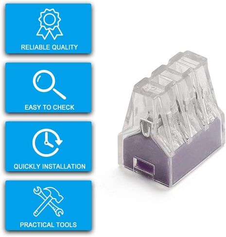 50pcs 6 Port Push-in Electrical Wire Connector, PCT-106 Quick Connection Terminal Compact Wire Connector for 18-12 AWG Solid Stranded Wires in Saudi Arabia