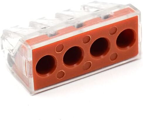 50pcs 6 Port Push-in Electrical Wire Connector, PCT-106 Quick Connection Terminal Compact Wire Connector for 18-12 AWG Solid Stranded Wires in Saudi Arabia