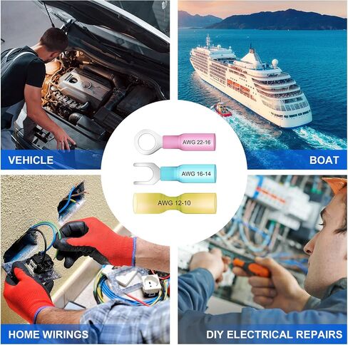 580Pcs Heat Shrink Wire Connectors - Insulated Electrical Terminals Kit - Waterproof Marine Automotive Crimp Connector Assortment –Butt Connector Ring Fork in Saudi Arabia