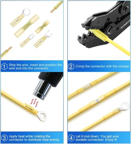580Pcs Heat Shrink Wire Connectors - Insulated Electrical Terminals Kit - Waterproof Marine Automotive Crimp Connector Assortment –Butt Connector Ring Fork in Saudi Arabia