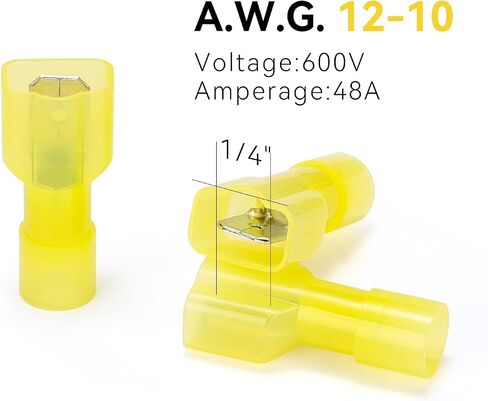 160PCS 16-14 AWG Female Nylon Spade Connector Blue Electrical Quick Disconnect Wire Connectors Kit - Tinned Copper Wire Spade Terminals Automotive in Saudi Arabia
