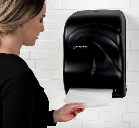 موزع مناشف ورقية من سان جامار Tear-N-Dry Oceans مقاس 1.5 بوصة مع توزيع بدون لمس للحمام والمطابخ والمطاعم والكافيتريات، بلاستيك، لؤلؤة سوداء in Saudi Arabia
