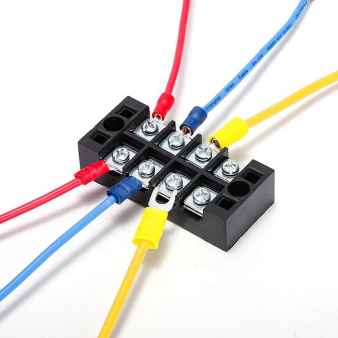 HKS 200 قطعة من موصلات أسلاك الأشياء بأسمائها الحقيقية المعزولة - أزرق 16-14 AWG M5 مقاس مسمار #10 - نحاس أحمر معلب - أطراف تجعيد كهربائية من النوع U in Kuwait