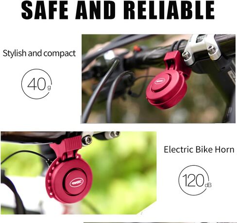 Bicycle Electronic Bell, USB Charging, Crisp Ding Sound Bicycle Bell, IP65 Waterproof Suitable for Mountain Bike/Road Bike– Easy to Install on Handlebar in Saudi Arabia