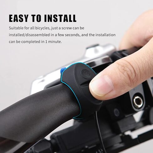 جرس إلكتروني للدراجة، شحن USB، جرس دراجة بصوت واضح، IP65 مقاوم للماء مناسب للدراجات الجبلية/دراجات الطرق - سهل التركيب على المقود in Saudi Arabia
