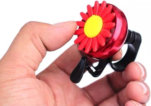 Sunflower Shaped Bicycle Ring Safety Warning Sound Outdoor Sports Road Bicycle Ring Bicycle Alarm Aluminum Bicycle Bell, Loud Crisp Clear Sound Bicycle Bike Bell for Adults Kids,Red in Kuwait