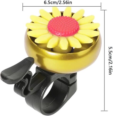 Sunflower Shaped Bicycle Ring Safety Warning Sound Outdoor Sports Road Bicycle Ring Bicycle Alarm Aluminum Bicycle Bell, Loud Crisp Clear Sound Bicycle Bike Bell for Adults Kids,Red in Kuwait