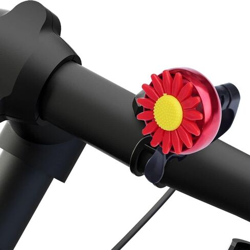 Sunflower Shaped Bicycle Ring Safety Warning Sound Outdoor Sports Road Bicycle Ring Bicycle Alarm Aluminum Bicycle Bell, Loud Crisp Clear Sound Bicycle Bike Bell for Adults Kids,Red in Kuwait