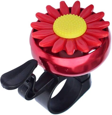 Sunflower Shaped Bicycle Ring Safety Warning Sound Outdoor Sports Road Bicycle Ring Bicycle Alarm Aluminum Bicycle Bell, Loud Crisp Clear Sound Bicycle Bike Bell for Adults Kids,Red in Kuwait