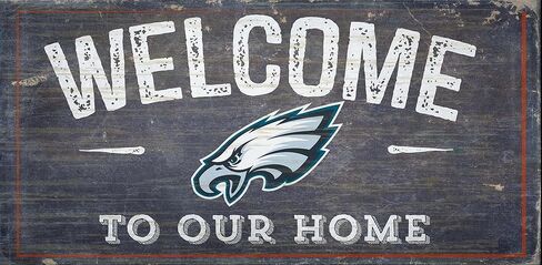 Fan Creations Welcome Philadelphia Eagles Distressed 6 x 12, 6" x 12", Multicolored in Saudi Arabia