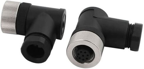 2PCS M12 A-Code 8 Pin Connector Right Angle Female Assembly Plug for 24AWG 0.25mm² Cable in Saudi Arabia