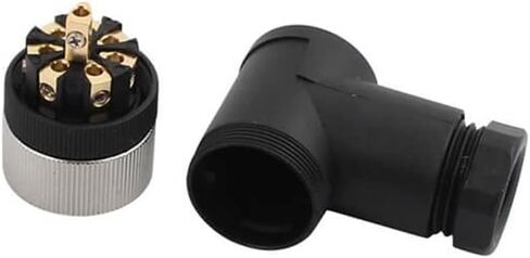 2PCS M12 A-Code 8 Pin Connector Right Angle Female Assembly Plug for 24AWG 0.25mm² Cable in Saudi Arabia