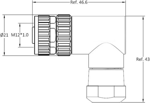 2PCS M12 A-Code 8 Pin Connector Right Angle Female Assembly Plug for 24AWG 0.25mm² Cable in Saudi Arabia