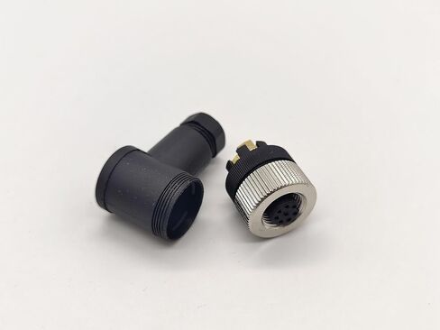 2PCS M12 A-Code 8 Pin Connector Right Angle Female Assembly Plug for 24AWG 0.25mm² Cable in Saudi Arabia