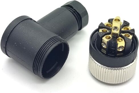 2PCS M12 A-Code 8 Pin Connector Right Angle Female Assembly Plug for 24AWG 0.25mm² Cable in Saudi Arabia