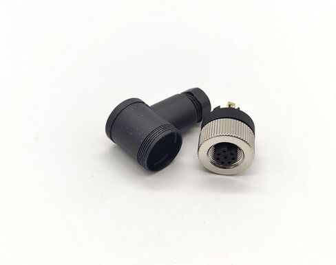 2PCS M12 A-Code 8 Pin Connector Right Angle Female Assembly Plug for 24AWG 0.25mm² Cable in Saudi Arabia