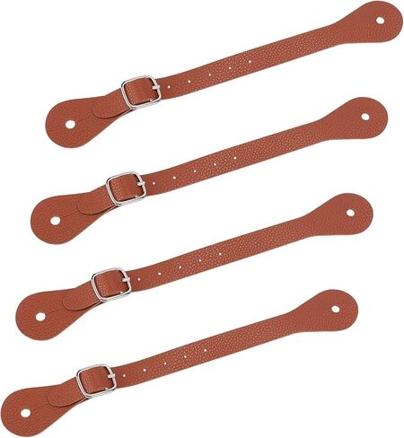 4 قطع من الأشرطة الجلدية البنية، حزام تحفيزي فردي من الجلد المتين، أشرطة تمهيد قابلة للتعديل، معدات الفروسية الخارجية للنساء الغربيات والرجال لركوب الخيل in Kuwait