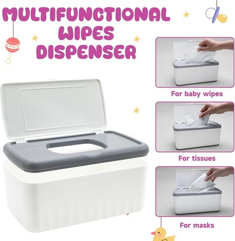 64PCS Reusable Baby Wipes, Soft Natural Cotton Baby Face Wipes, Cotton Cloth Baby Wipes with Dispenser, Machine Washable, 8x8 Inch, Multi-Color in Kuwait