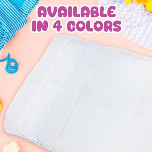 64PCS Reusable Baby Wipes, Soft Natural Cotton Baby Face Wipes, Cotton Cloth Baby Wipes with Dispenser, Machine Washable, 8x8 Inch, Multi-Color in Kuwait