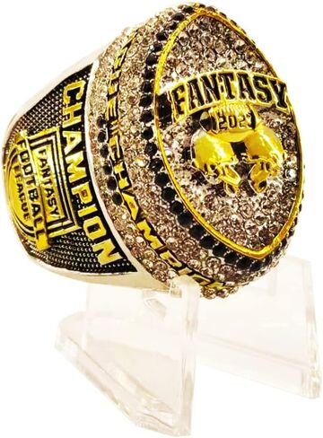 2023 Fantasy Football Championship Ring Heavy With Many Bright Stones in Saudi Arabia