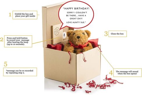 SUCK UK Gift Box | Record your own Message Gift Boxes | Novelty Surprise Gift Box For Birthday Gifts | Recordable Large Gift Box | Gift Boxes For Presents| Gift Box With Lid Brimming With Memories in Saudi Arabia